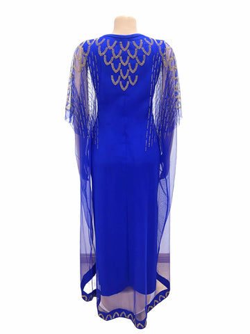 Image of Two-Piece Dresses Women Mesh Caftan Abaya Robe Clothes-FrenzyAfricanFashion.com