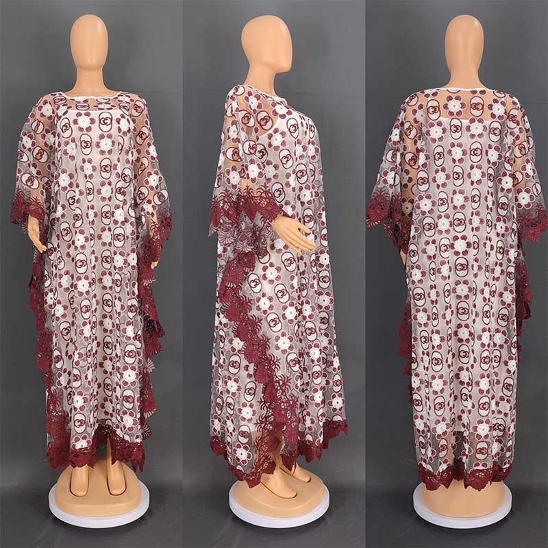 African Dresses Women Lace Evening Long Dress-FrenzyAfricanFashion.com