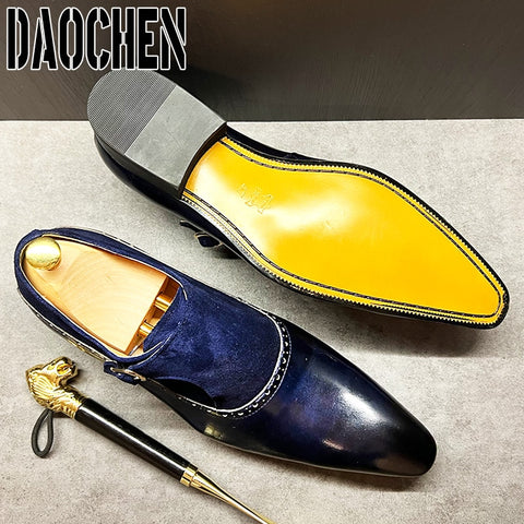 Image of Luxury Brand Mens Shoes Handmade Loafers Summer Dress Shoe Men Casual Shoes Wedding Banquet Office Genuine Leather Shoes For Men-FrenzyAfricanFashion.com