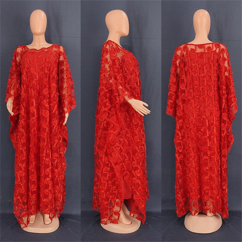 Image of Lace Dresses for Women Dashiki Boubou Robe-FrenzyAfricanFashion.com