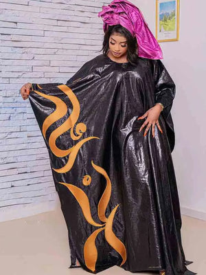 African Party Long Dresses Women Bazin Riche Gowns-FrenzyAfricanFashion.com