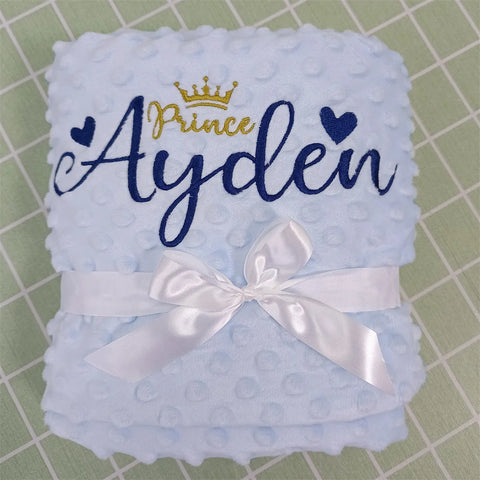 Image of Custom Name Personalized Baby Blanket Swaddle Baby Stroller Bed Crib Sleep Cover Baby Birthday Gift For Newborn Boys and Girls-FrenzyAfricanFashion.com