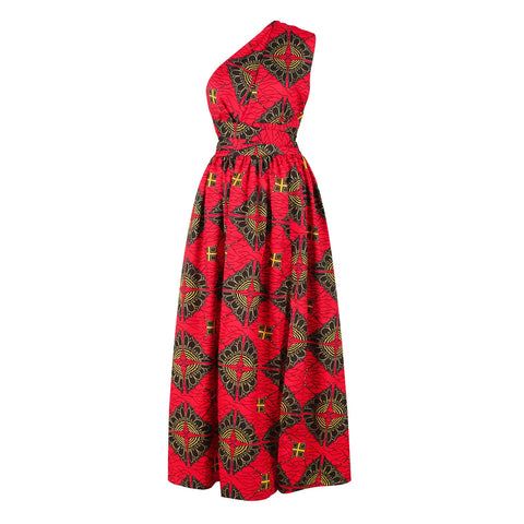 Image of african printing plus size polyester long dress-FrenzyAfricanFashion.com