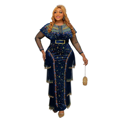 Image of 2022 Bodycon Long Maxi Dress African Dresses for Women Sexy Spring African Women Long Sleeve Plus Size Long Dress-FrenzyAfricanFashion.com