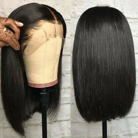 Image of Straight Bob Wig Lace Closure Human Hair-FrenzyAfricanFashion.com