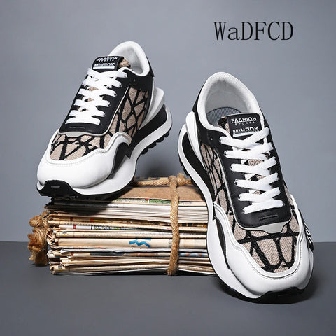 Image of Chunky Sneakers Mens Designer Running Shoes Fashion Casual Leather Platform Sport Shoes-FrenzyAfricanFashion.com