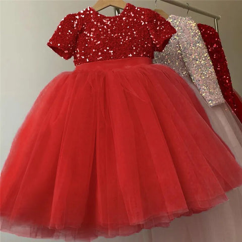 Image of Princess Dress Sequin Lace Tulle Fluffy Kids Evening Formal Pageant-FrenzyAfricanFashion.com