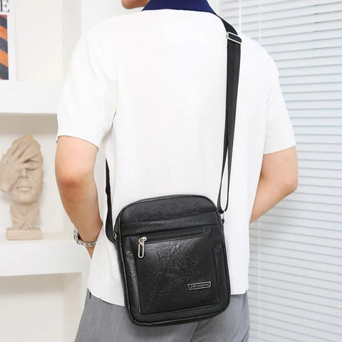 Image of Men's Genuine Leather Crossbody Shoulder Bags High quality Tote Fashion Business Man Messenger Bag Leather Bags fanny pack-FrenzyAfricanFashion.com