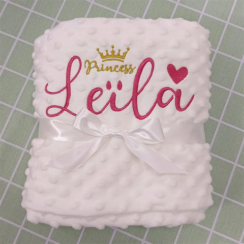 Image of Custom Name Personalized Baby Blanket Swaddle Baby Stroller Bed Crib Sleep Cover Baby Birthday Gift For Newborn Boys and Girls-FrenzyAfricanFashion.com