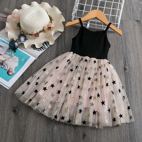 Image of Summer Cute Girls Sequined Princess Dress Kids Sleeveless-FrenzyAfricanFashion.com