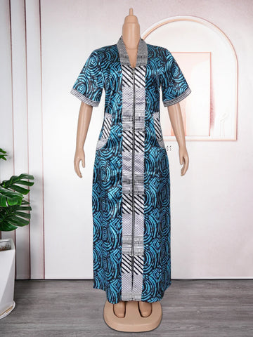 Image of African Dresses for Women Traditional Africa Clothing Dashiki Ankara Outfits Gown Abayas Robe Muslim Kaftan Maxi Long Dress 2024-FrenzyAfricanFashion.com