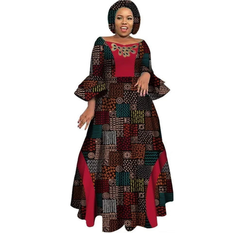 Image of Long Sleeve Dresses Women Party Wedding Dashiki African Women Dresses-FrenzyAfricanFashion.com