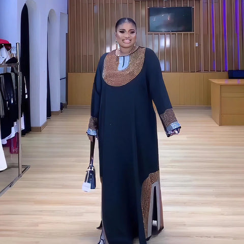 Image of The New Listing moroccan caftan woman Rhinestone decoration nigerian traditional dress for women dress women elegant luxury-FrenzyAfricanFashion.com