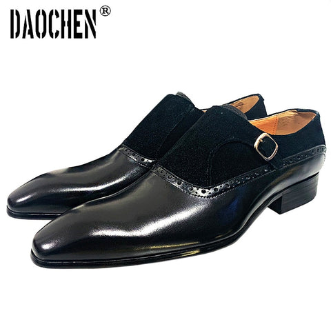 Image of Luxury Brand Mens Shoes Handmade Loafers Summer Dress Shoe Men Casual Shoes Wedding Banquet Office Genuine Leather Shoes For Men-FrenzyAfricanFashion.com