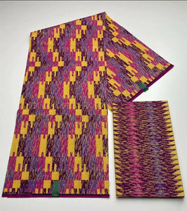 Kente Wax Prints Fabric 100% cotton Real High Quality 6 yard African Fabric for Party Dress 6 Yards-FrenzyAfricanFashion.com