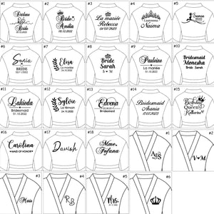 Customized Name Date Wedding Bathrobe Faux Silk Bridal Robe Bride Bridesmaid Wedding Robes Woman Bachelorette Hen Party-FrenzyAfricanFashion.com