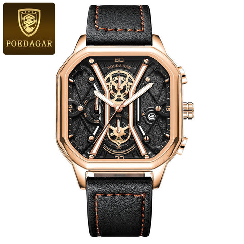 Image of BeniSap Fashion Men Wristwatches Luxury Chronograph Luminous Waterproof Date Man Watch Square-FrenzyAfricanFashion.com