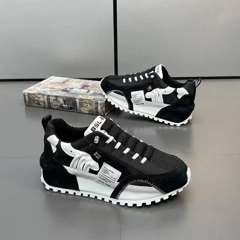 Image of Chunky Sneakers Men Running Shoes Casual Breathable Leather Mesh-FrenzyAfricanFashion.com