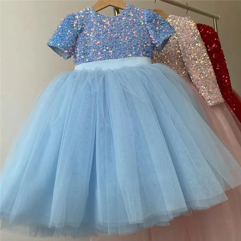 Image of Princess Dress Sequin Lace Tulle Fluffy Kids Evening Formal Pageant-FrenzyAfricanFashion.com