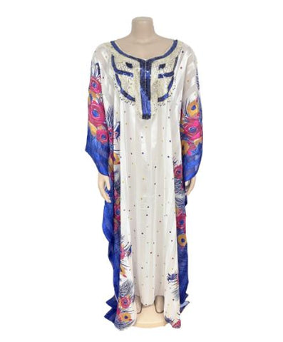 Image of Maxi Dresses Women BouBou Floral Silk Abaya-FrenzyAfricanFashion.com