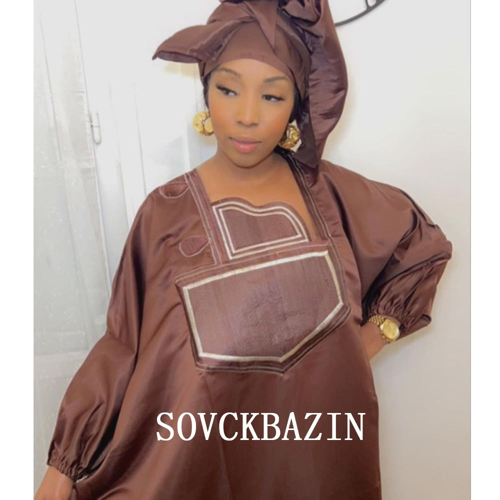 Women Cotton Embroidered Kaftan Dresses Outfits Abaya Boubou-FrenzyAfricanFashion.com