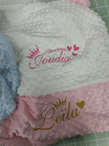 Image of Custom Name Personalized Baby Blanket Swaddle Baby Stroller Bed Crib Sleep Cover Baby Birthday Gift For Newborn Boys and Girls-FrenzyAfricanFashion.com