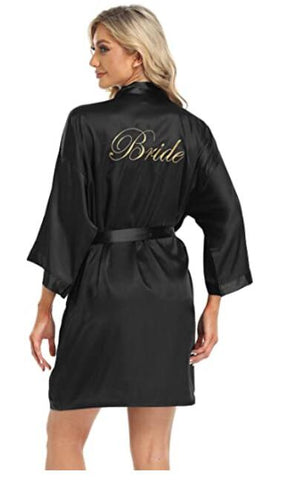 Image of Wedding Bride Bridesmaid Robe Dressing Gown Sexy Women Bathrobe Nightgown Short Sleepwear Casual Flower Kimono Geisha M L XL-FrenzyAfricanFashion.com