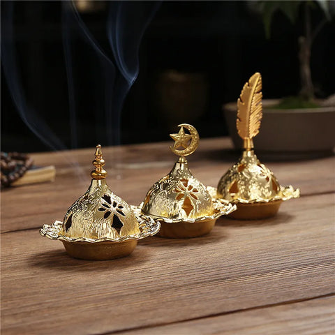 Image of Incense Burner Holder Metal Censer Cone Arabian Stick Frankincense Aromatherapy Fragrance-FrenzyAfricanFashion.com