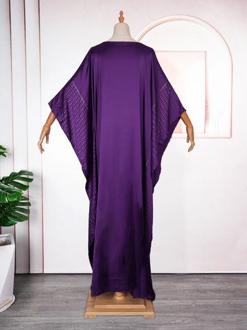 Image of African Dresses for Women Muslim Fashion Abayas Boubou Dashiki Traditional Africa Clothes Ankara Outfit Evening Gown and Headtie-FrenzyAfricanFashion.com