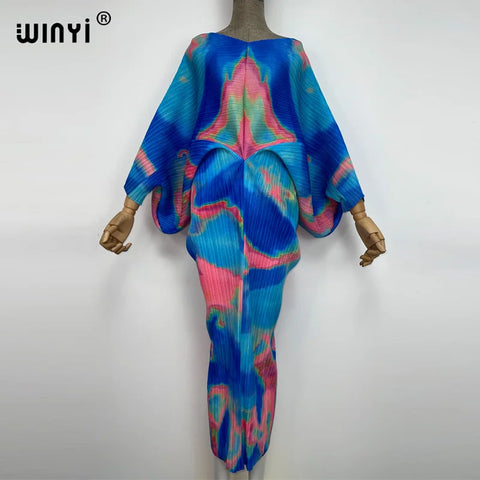 Image of batwing pleated dress-FrenzyAfricanFashion.com