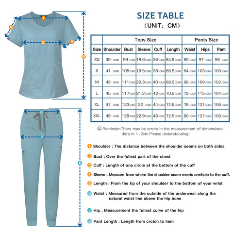 Image of Hospital Doctor Nursing Uniform Women Wholesale Casual Short Sleeved V-neck Jogger Suits Nurse Pharmacy Working Medical Uniforms-FrenzyAfricanFashion.com