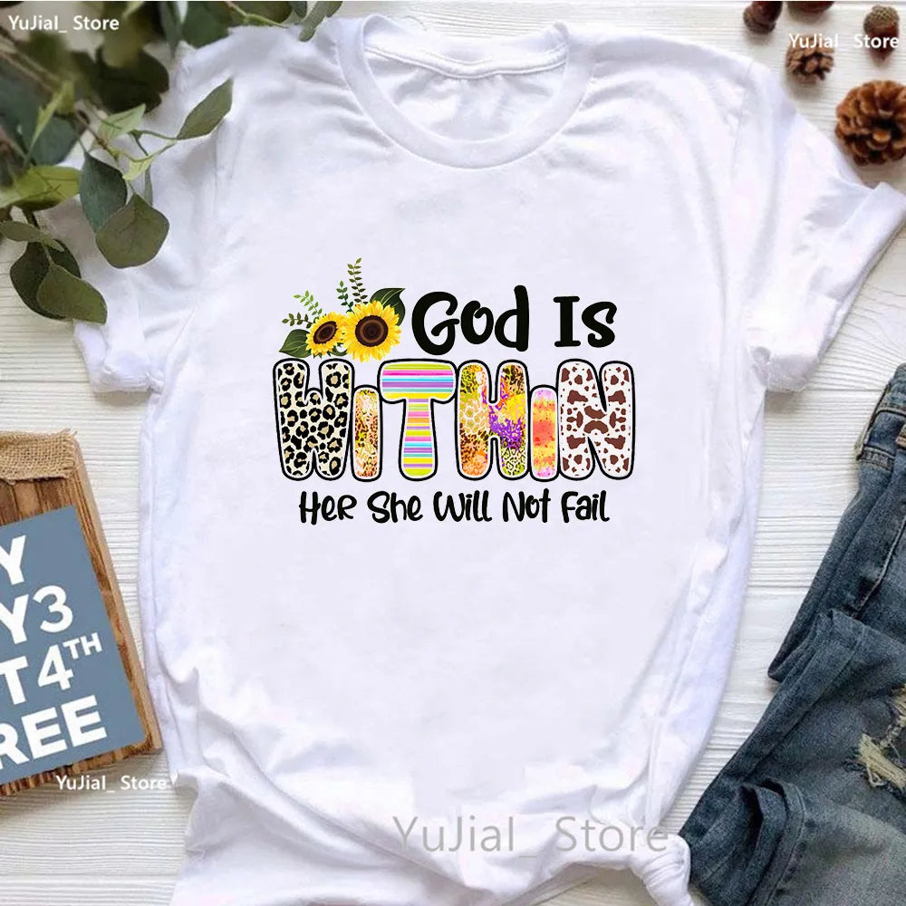 All My Hope Is In Jesus Graphic Print T-Shirt Women-FrenzyAfricanFashion.com