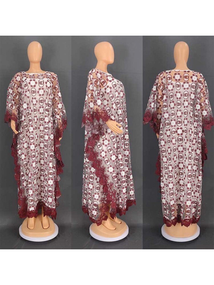 African Dresses Women Lace Evening Long Dress-FrenzyAfricanFashion.com