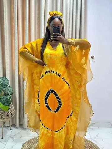 Image of African Dresses for Women Traditional Africa Clothing Dashiki Ankara Outfits Gown Abayas Robe Muslim Kaftan Maxi Long Dress 2024-FrenzyAfricanFashion.com