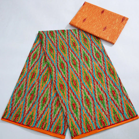 Image of Kente Wax Print Fabric African Real Wax Fabric 100% Cotton Gold Print High Quality Dress-FrenzyAfricanFashion.com