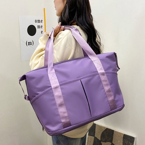 Image of Women Travel Duffel Bag Large Expandable Weekender Carry-on Tote Gym Workout Bag Overnight Bag Mommy Hospital Bag-FrenzyAfricanFashion.com