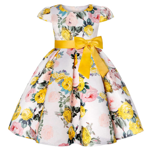 Image of Kids Flower Elegant Causal Princess Party Dresses Children Clothing-FrenzyAfricanFashion.com