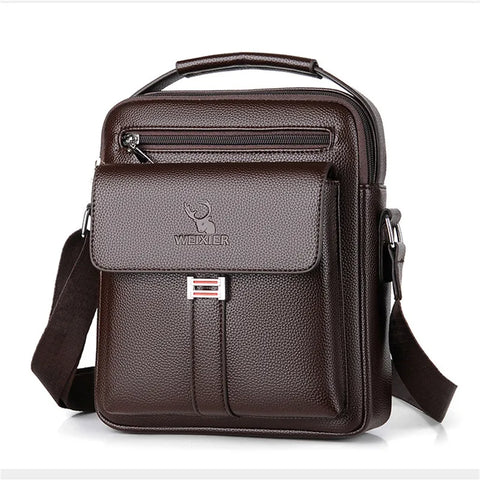 Image of Men's Genuine Leather Crossbody Shoulder Bags High quality Tote Fashion Business Man Messenger Bag Leather Bags fanny pack-FrenzyAfricanFashion.com