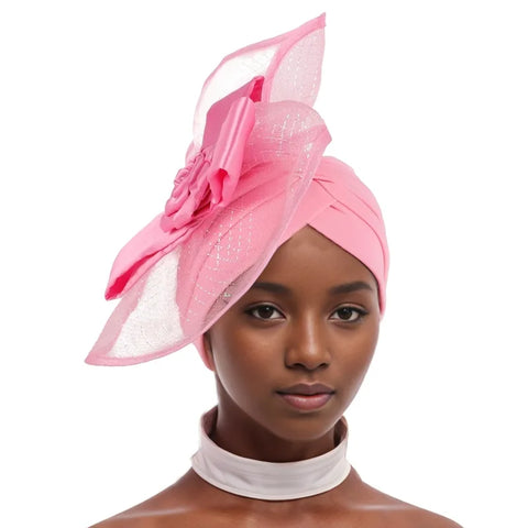 Image of Nigeria Headtie Wedding Party Headties Female Head Wrap Already Made Auto Gele African Auto Gele Women Wedding Flower Turban Cap-FrenzyAfricanFashion.com