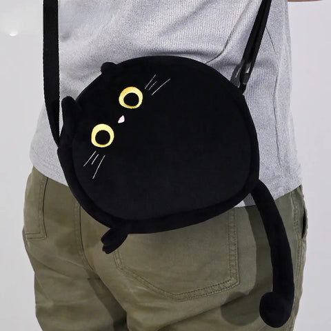 Image of Cat Sling Bag Cute Plush Phone Bag Girls Plush Mini Bag Coins Purse-FrenzyAfricanFashion.com