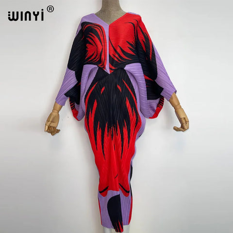 Image of batwing pleated dress-FrenzyAfricanFashion.com