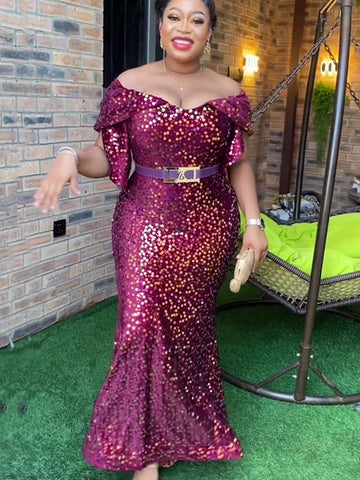 Image of Elegant African Evening Dresses for Women Plus Size Turkey Wedding Party Long Dress Dashiki Ankara Outfits Robe Africa Clothing-FrenzyAfricanFashion.com