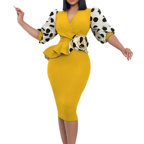 Image of Plus Size Knitted Pencil Dress for Women Clothing Autumn Winter Hip Long Skirt Female-FrenzyAfricanFashion.com