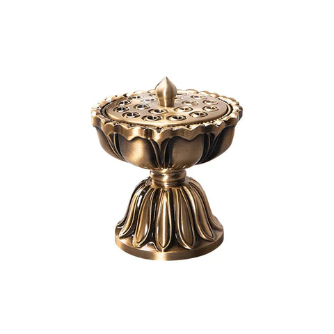 Image of Lotus Copper Incense Burner Pure Copper Antique Old Treasure Lamp Sandalwood Burner-FrenzyAfricanFashion.com