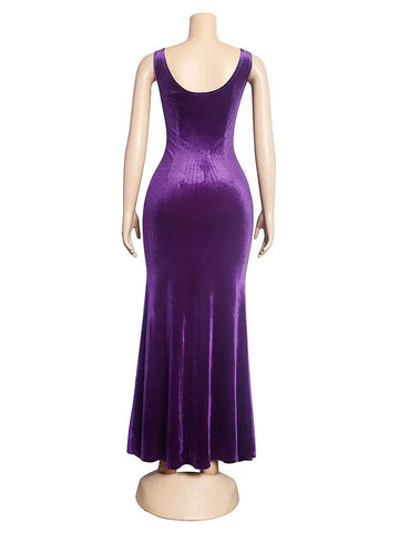 Image of Elegant African Evening Dresses Sleeveless Bodycon Sexy Slim Long Dress Wedding Party Gowns Fashion Women Kaftan Turkish Outfits-FrenzyAfricanFashion.com