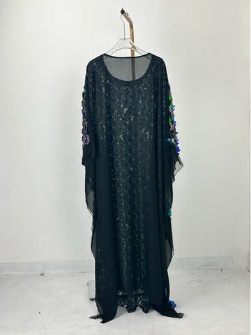 Image of Unique Plus Size African Print Dashiki Dress with Batwing Sleeves and Glitter Sequin Accents for Women-FrenzyAfricanFashion.com