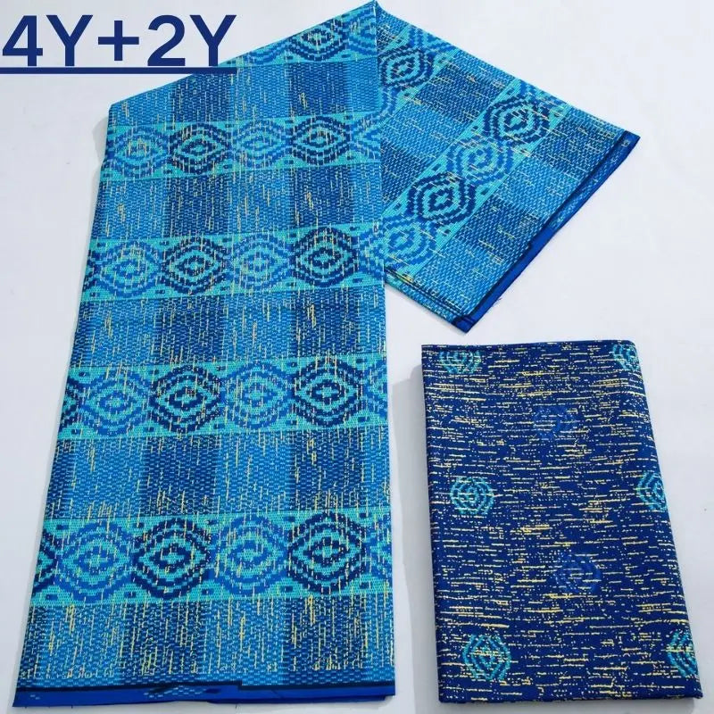 Green Kente Fabric Real Ankara Wax Lace Cotton 6 Yards for Women Party Dress-FrenzyAfricanFashion.com