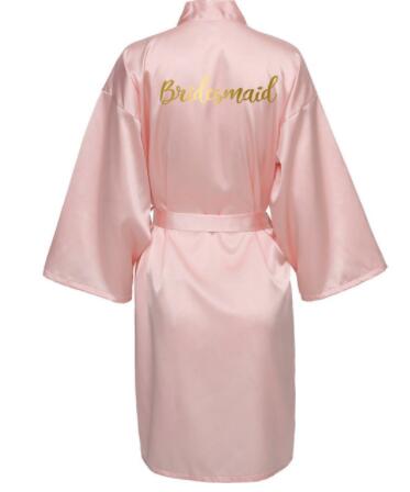 Image of Satin Silk Bride Robe Wedding Robe Bride Bridesmaid Dressing Gown Bridesmaid White Robes Satin Gold Font Gown-FrenzyAfricanFashion.com