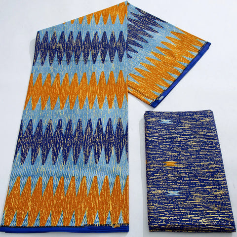 Image of Purple Kente Wax Print Fabric 2+4 Yards Ankara Wax Fabric-FrenzyAfricanFashion.com