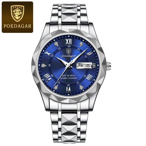 Image of BeniSap Top Brand Luxury Man Wristwatch Waterproof Luminous Date Week Men Watches Stainless Steel-FrenzyAfricanFashion.com